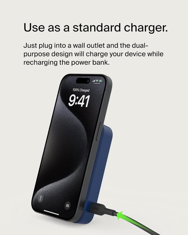 Belkin 10000mAh 15W Qi2 MagSafe Power Bank con soporte integrado - imagen 6