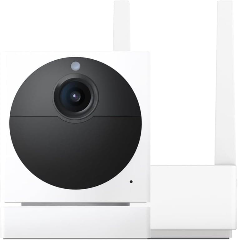 Wyze Cam Outdoor Starter Bundle v2 (1 cámara + estación base) - Cámara de seguridad inalámbrica HD 1080p para el hogar, alimentada por batería, clasificación IP65, visión nocturna a color, audio bidireccional, compatible con Alexa y Google