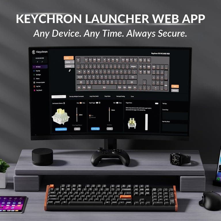Teclado inalámbrico Keychron K10 HE de tamaño completo con efecto Hall, gatillo rápido - imagen 2