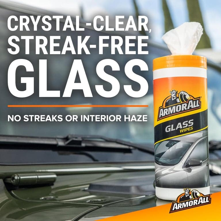 Kit de limpieza de autos Armor All, toallitas para vidrios, protector, lavado y cera, espuma para neumáticos | de detallado de lavado de autos de 4 piezas con toallitas para vidrios sin amoníaco y spray protector UV para superficies interiores - vista alternativa
