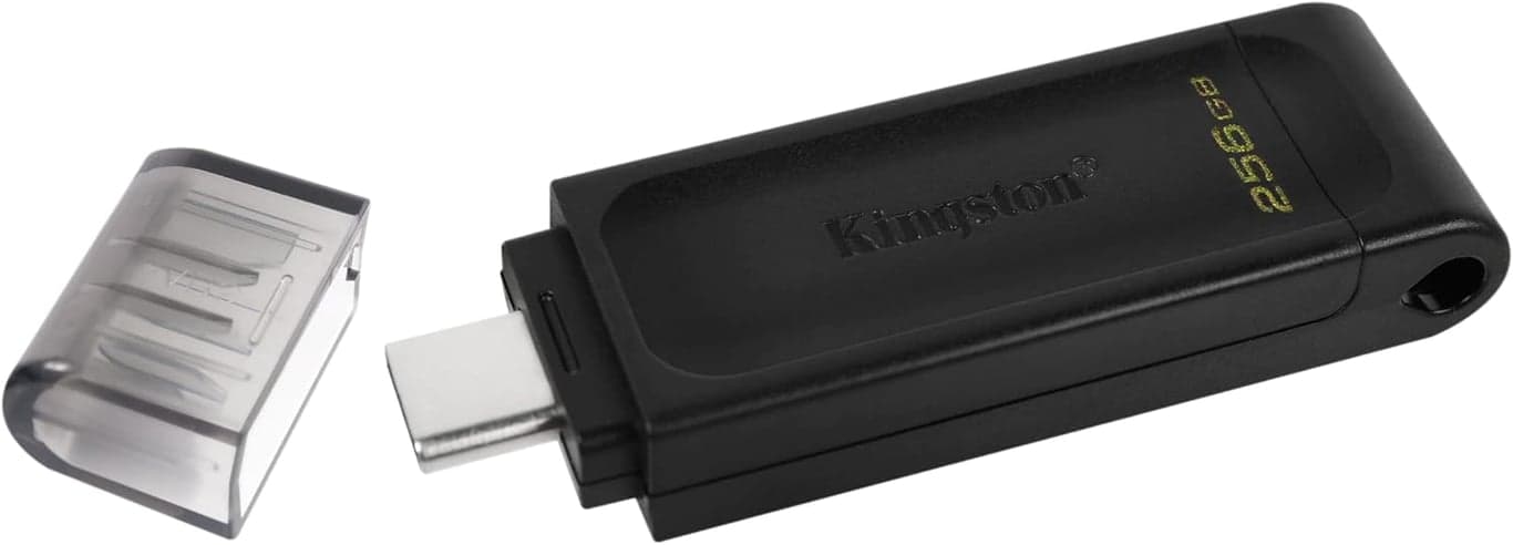 Kingston DataTraveler 70 256GB USB-C Flash Drive | USB 3.2 Gen 1 | DT70/256GB, Negro - vista alternativa