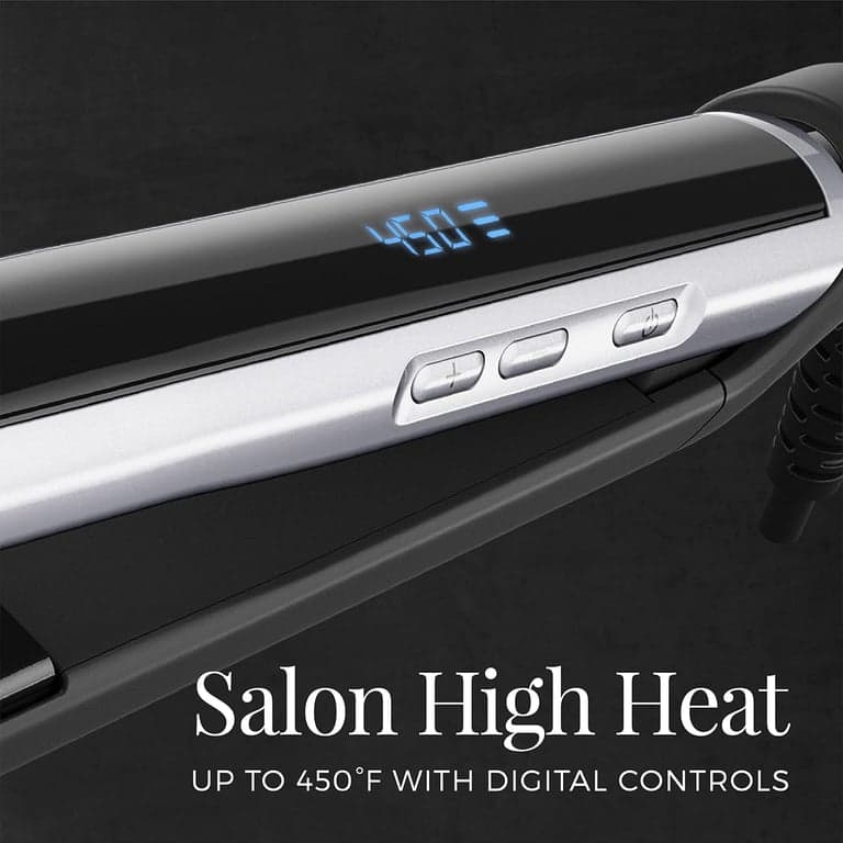 Plancha de pelo Remington Pearl Pro Ceramic, placas flotantes de 1 pulgada, negro/blanco - vista alternativa