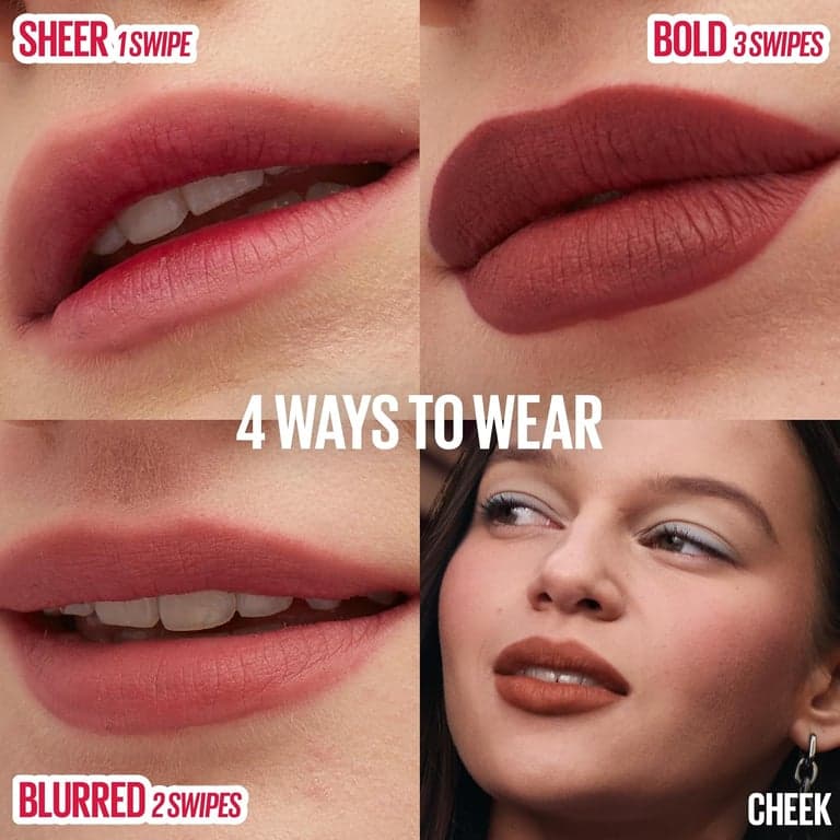 MAYBELLINE Super Stay Teddy Lip Tint, lápiz labial mate de larga duración para hasta 12 horas de uso, Pinky Promise, 1 unidad - imagen 3