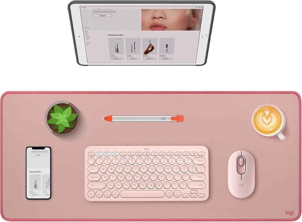 Logitech Studio Series Desk Mat Grande 28x12 Pulgadas - Rosa Oscuro