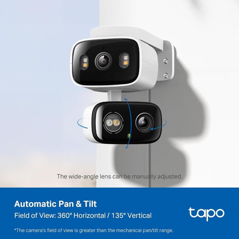 Cámara de seguridad con cable Tapo 2K para interiores/exteriores con doble lente Pan/Tilt, C246D - imagen 4