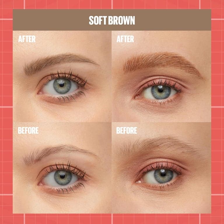 Maybelline Build-A-Brow Lápiz de Cejas 2 en 1 y Gel Sellador de Cejas, Maquillaje de para de Aspecto Real y Más Voluminosas, Marrón Suave, 1 Unidad - imagen 4