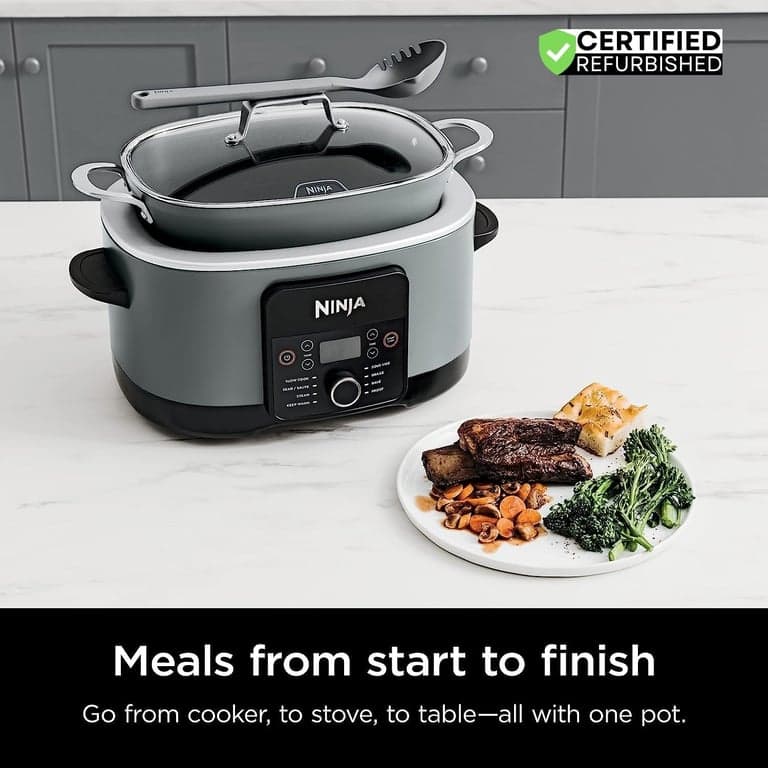 Ninja MC1001 Foodi Possible Slow Cooker PRO Multi-Cooker (Renovado) Paquete con de Protección Mejorada de 2 Años - vista alternativa