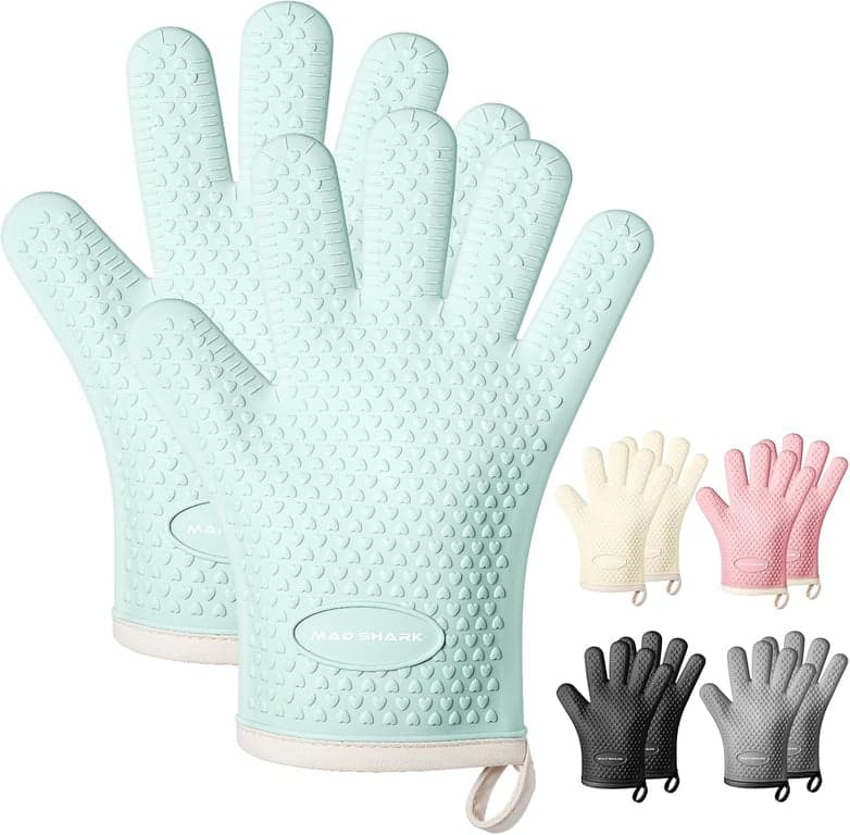MAD SHARK Accesorio de cocina Guantes de silicona para horno y cuchillo de carnicero ideales para hornear en casa, cocinar y cortar huesos