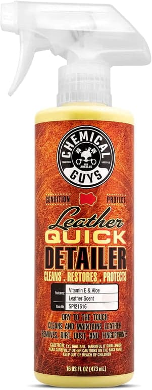 Chemical Guys, Detallador Rápido de Cuero, Limpiador y Acondicionador en Spray, 16 oz