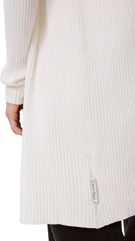 Suéter largo de algodón liso acanalado Calvin Klein para mujer - imagen 4