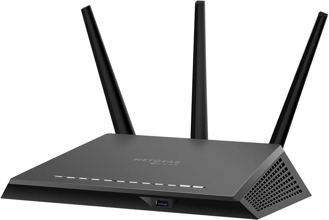 Router WiFi inteligente NETGEAR Nighthawk (RS400) - Velocidad inalámbrica AC2300 (hasta 2300 Mbps) | Cobertura de hasta 2000 pies cuadrados y 35 dispositivos | 4 puertos Ethernet 1G y 2 puertos USB | Incluye 3 años de seguridad Armor