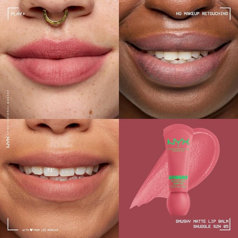 NYX PROFESSIONAL MAKEUP Smushy Matte Lip Balm, humectante labial con tinte y acabado mate suave - Snuggle SZN (Nude rosado) - vista alternativa