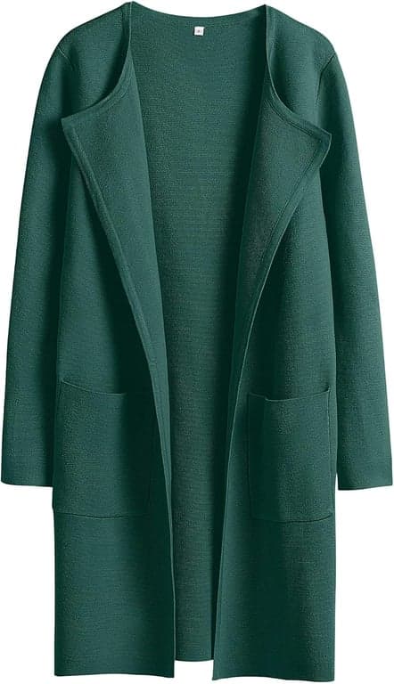 Suéter cárdigan ANRABESS para mujer, atuendos de otoño 2026 | Manga larga, frente abierto, largo medio, abrigo tipo chaqueta elegante, cárdigan de punto suave, ropa de trabajo casual de negocios, ropa de abrigo de invierno para viajes