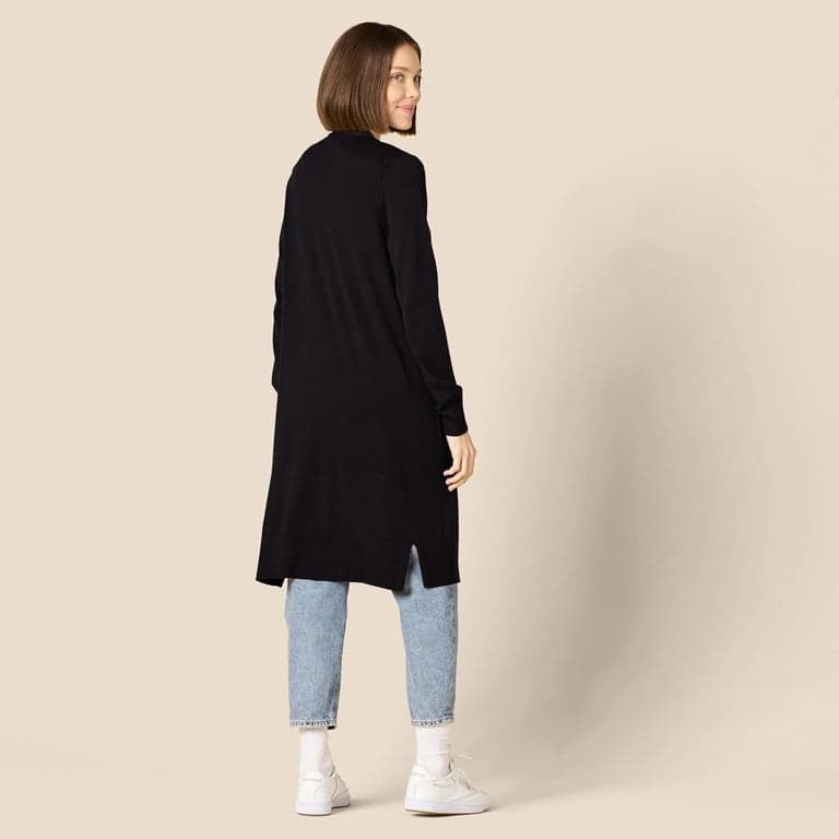 Cárdigan ligero de manga larga con frente abierto y largo extendido para mujer Amazon Essentials - vista alternativa