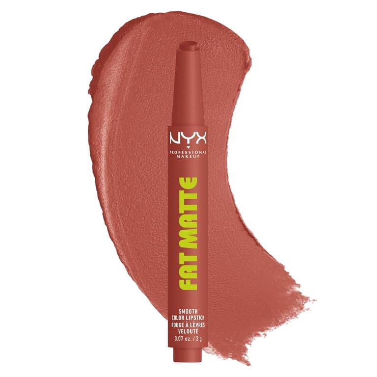 NYX PROFESSIONAL MAKEUP Lápiz Labial Fat Matte, Pigmentado, Suavizante y No Resecante, Maquillaje de Labios de Larga Duración, Vegano y Libre de Crueldad Animal - Rose Robe (Rosa Nude)