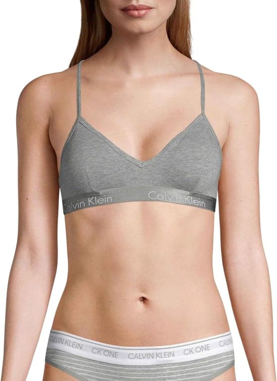 Sostén bralette Calvin Klein Motive Cotton ligeramente forrado para mujer
