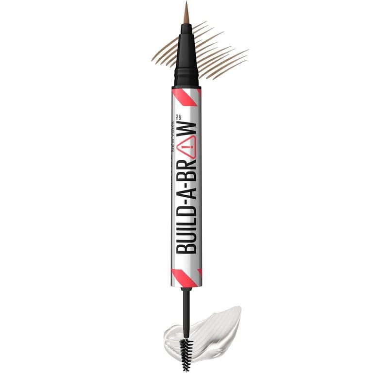 Maybelline Build-A-Brow Lápiz de Cejas 2 en 1 y Gel Sellador de Cejas, Maquillaje de para de Aspecto Real y Más Voluminosas, Marrón Suave, 1 Unidad