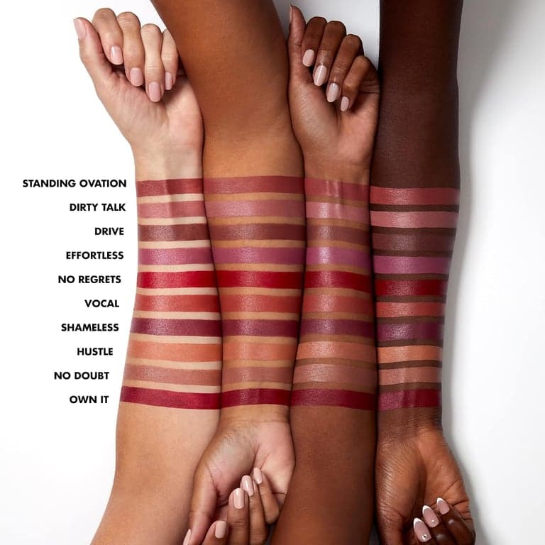 e.l.f. O Face Satin Lipstick, ricamente pigmentado, lápiz labial cremoso nutritivo y de larga duración, con jojoba, vegano y libre de crueldad animal, Shameless - imagen 2