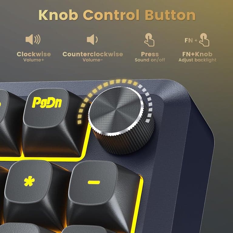 Teclado mecánico para juegos Redragon K688PRO inalámbrico de modo triple con junta | para juegos intercambiable en caliente de 8000 mAh con acolchado de cinco capas y perilla, BT/2.4GHz/USB-C, retroiluminación RGB, 98 teclas, teclado cremoso - imagen 2