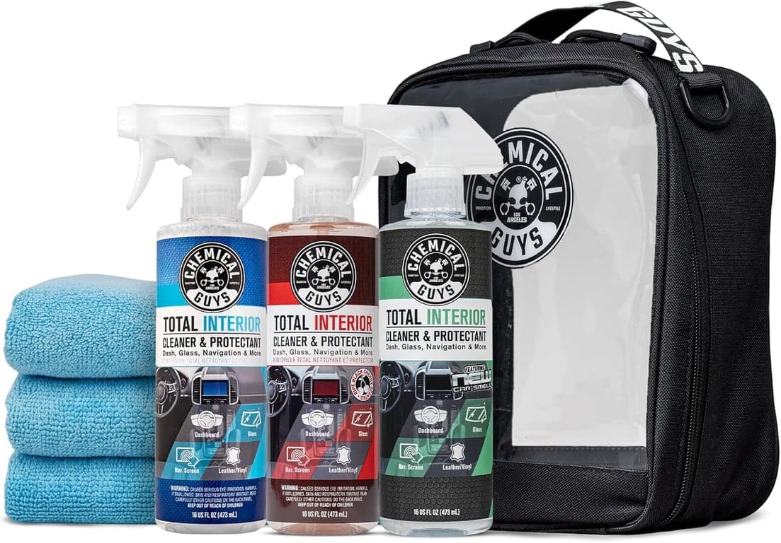 Chemical Guys, Kit Surtido de Limpiador Total Interior, Auto Nuevo y Cereza Negra | Pruebe dos aromas en una caja, un spray de un solo paso para tableros, asientos, paneles de puertas y pantallas, en caja listo para regalar