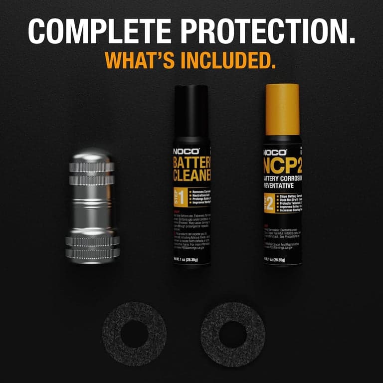 NOCO NCP2 M401 Kit de limpieza de terminales de batería con aerosol preventivo de corrosión de batería, aerosol limpiador de batería, cepillo de limpieza de terminales de batería y arandelas anticorrosión - imagen 6