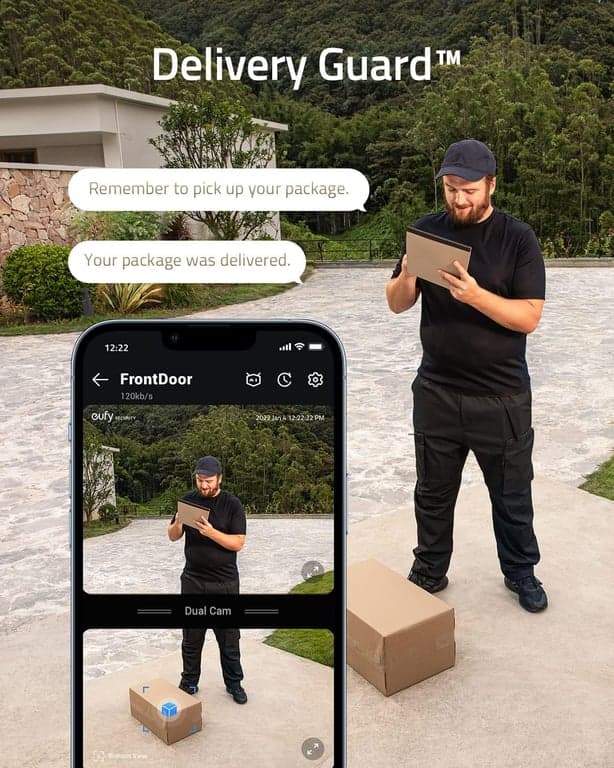 eufy Security Video Doorbell Dual Camera (funciona con baterías) con HomeBase, cámara de timbre inalámbrica, detección dual de movimiento y paquetes, HD 2K, sin tarifa mensual, almacenamiento local de 16 GB (renovado) - imagen 2
