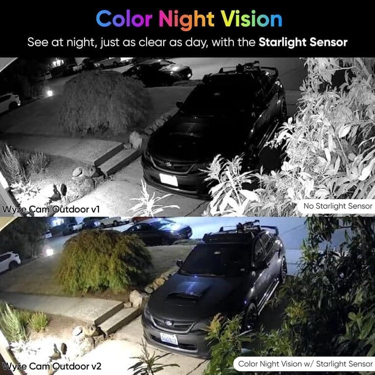 Wyze Cam Outdoor Starter Bundle v2 (1 cámara + estación base) - Cámara de seguridad inalámbrica HD 1080p para el hogar, alimentada por batería, clasificación IP65, visión nocturna a color, audio bidireccional, compatible con Alexa y Google - imagen 2