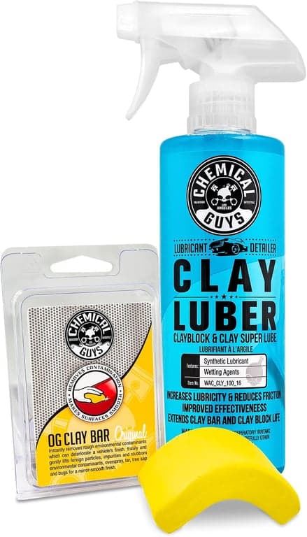 Chemical Guys, Kit de Barra de Arcilla OG y Lubricante Sintético Luber, Servicio Mediano, 2 Piezas