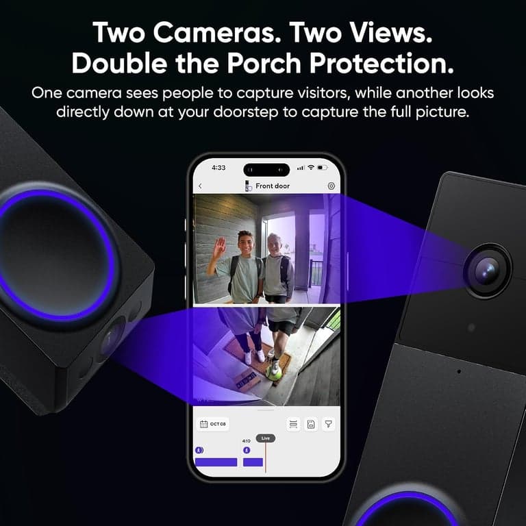 WYZE Video Doorbell Wireless Duo Cam Camera con timbre Wi-Fi, 2K HD - imagen 3