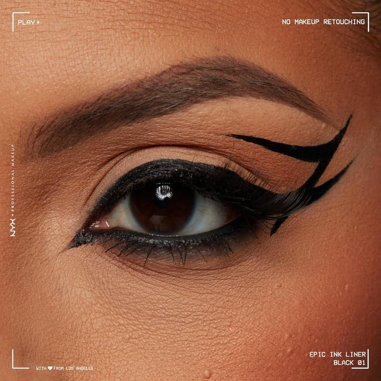 NYX PROFESSIONAL MAKEUP Epic Ink Liner, delineador líquido a prueba de agua - Negro, fórmula vegana - imagen 3