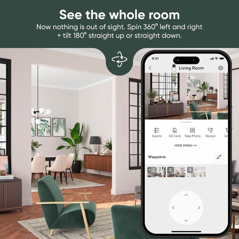 WYZE Cam Pan v3, cámara de seguridad inteligente Wi-Fi con giro/inclinación/zoom de 1080p con clasificación IP65 para interiores/exteriores con visión nocturna a color, audio bidireccional, compatible con Alexa y Google Assistant - imagen 4