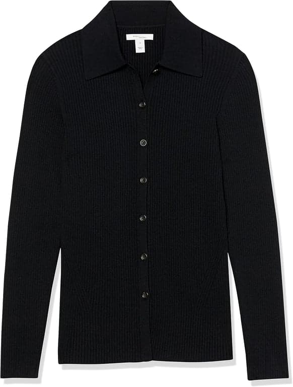 Cárdigan acanalado tipo polo elástico de calibre fino para mujer Amazon Essentials (anteriormente Daily Ritual) - imagen 5