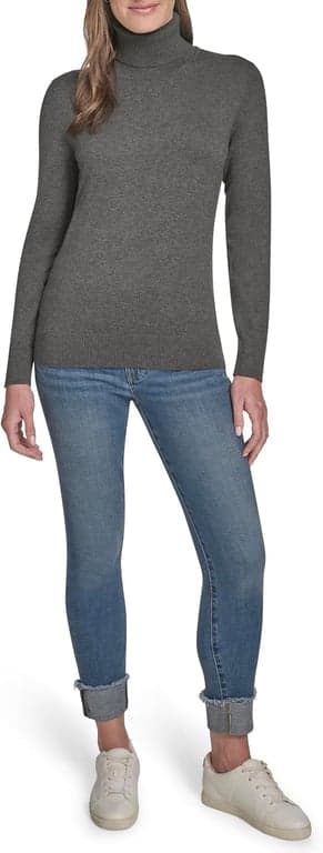 Suéter ligero de cuello alto de algodón para mujer Tommy Hilfiger - vista alternativa