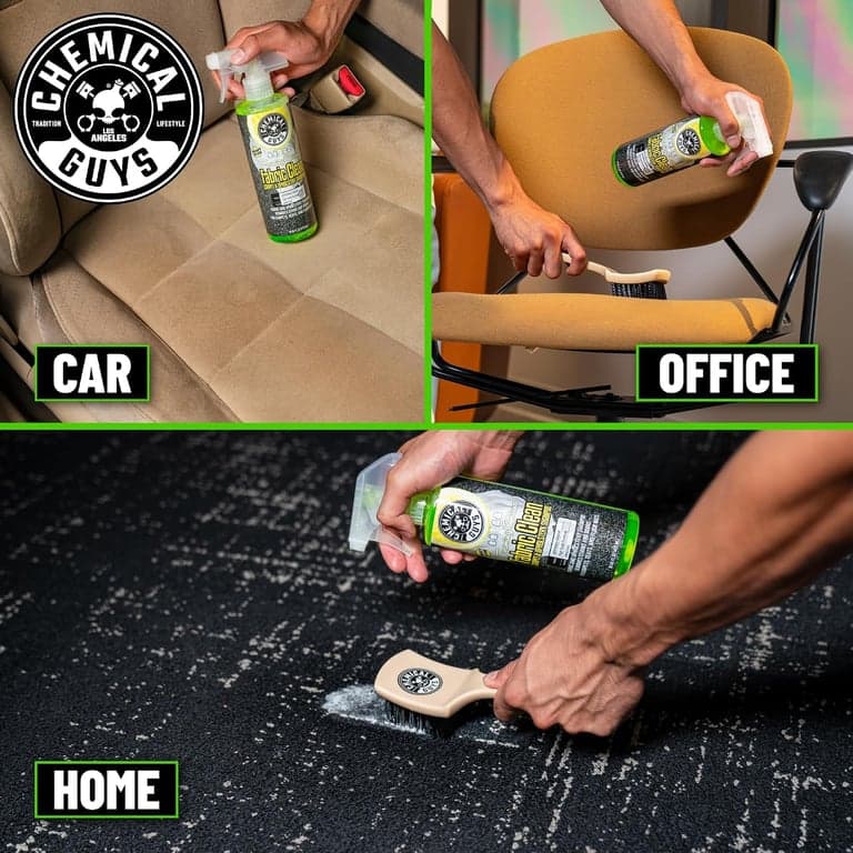 Chemical Guys, Spray Limpiador de Telas y Alfombras Cítrico con Kit de Cepillo, 16 oz | Con cepillo interior resistente y práctico, kit con aroma cítrico, spray para telas y kit combinado de cepillo interior, listo para uso inmediato - imagen 6
