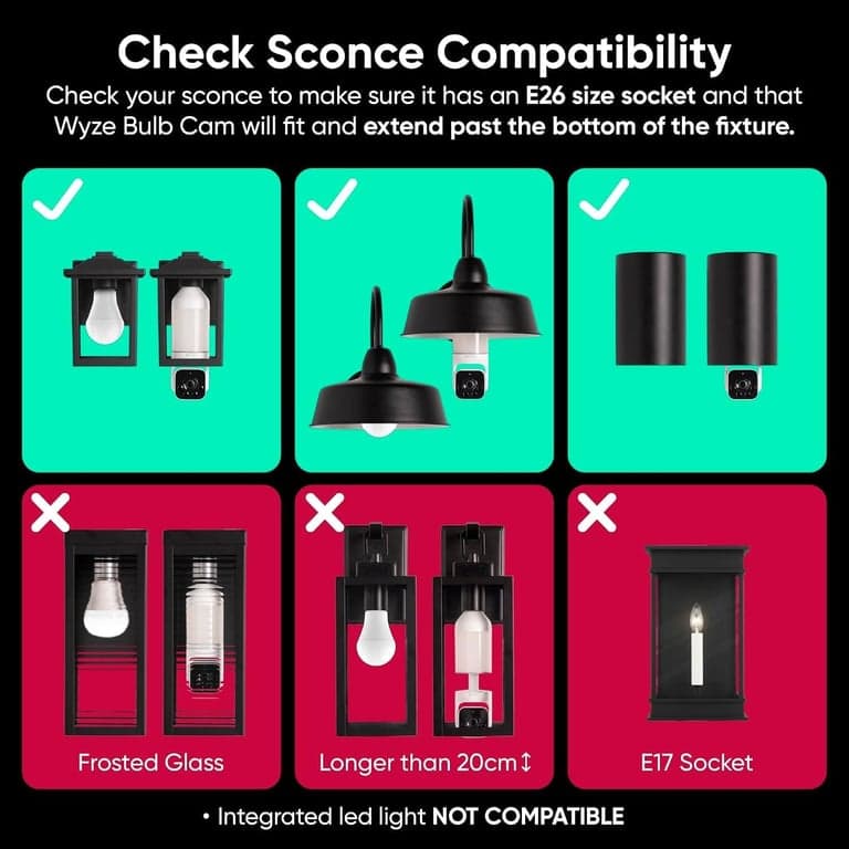 WYZE Bulb Cam - Cámara de seguridad inteligente 2K HD con forma de bombilla, paquete de 2 - imagen 4