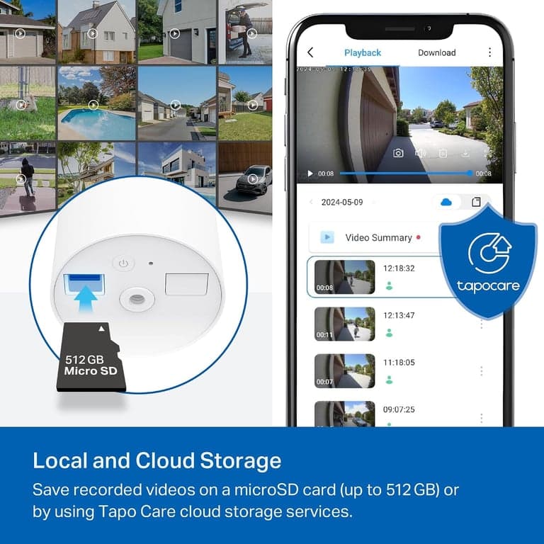 Cámara de seguridad inalámbrica para exteriores TP-Link 𝗧𝗮𝗽𝗼, 1080P, hasta 180 días de duración de la batería, detección de personas gratuita, almacenamiento SD/en la nube, visión nocturna a color con foco, no requiere concentrador, funciona con Alexa, Tapo C402 - imagen 6
