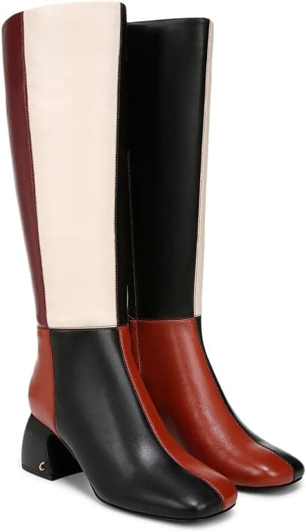 Circus NY by Sam Edelman Botas altas hasta la rodilla Oaklyn para mujer Negro/Coñac/Marfil 8 Mediano