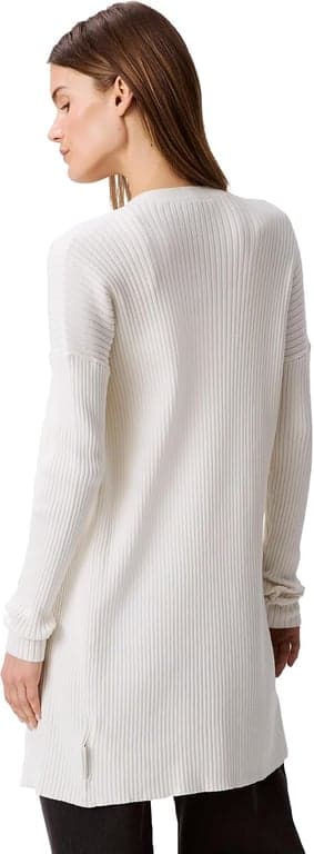 Suéter largo de algodón liso acanalado Calvin Klein para mujer - vista alternativa
