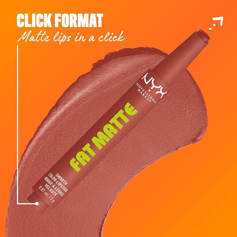 NYX PROFESSIONAL MAKEUP Lápiz Labial Fat Matte, Pigmentado, Suavizante y No Resecante, Maquillaje de Labios de Larga Duración, Vegano y Libre de Crueldad Animal - Rose Robe (Rosa Nude) - imagen 4