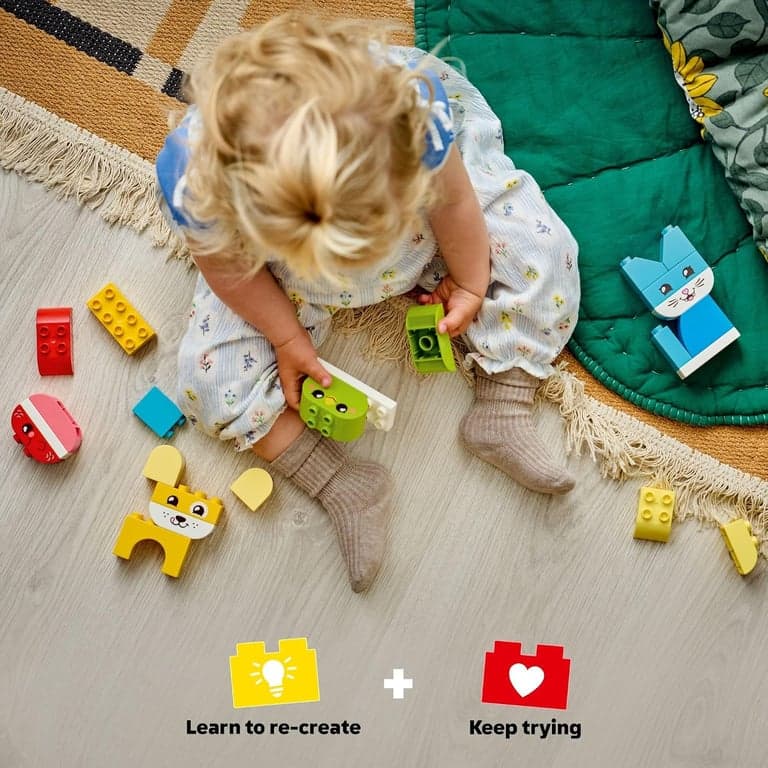 LEGO DUPLO Mis Primeros 3 en 1 Mascotas Creativas Adorables Juguete de Construcción para Niños Pequeños - Set de Juego de Simulación para y Niñas, Edades 1.5+ - de Aprendizaje y Educación para Preescolares - Idea de Regalo para Cumpleaños - 10477 - imagen 2