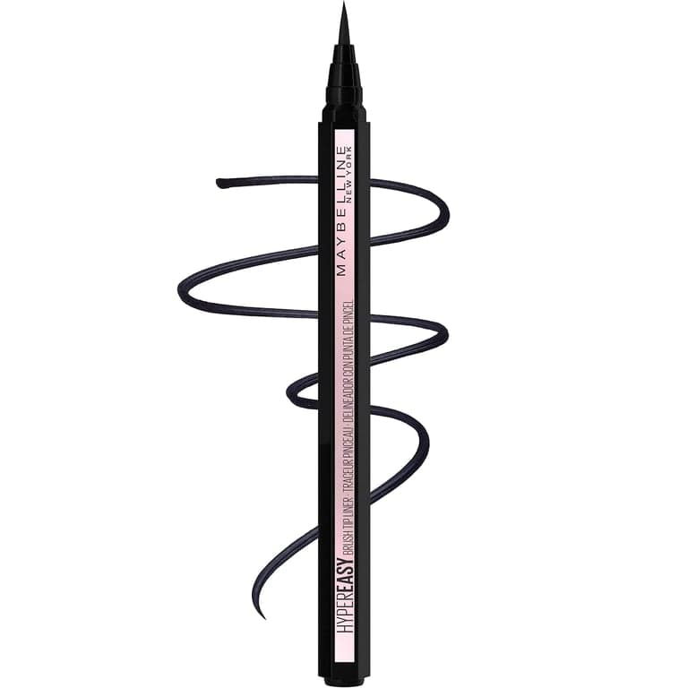 Maybelline Hyper Easy Liquid Pen No-Skip Eyeliner, Acabado Satinado, Fórmula Resistente al Agua, Pitch Black, 0.018 Fl Oz