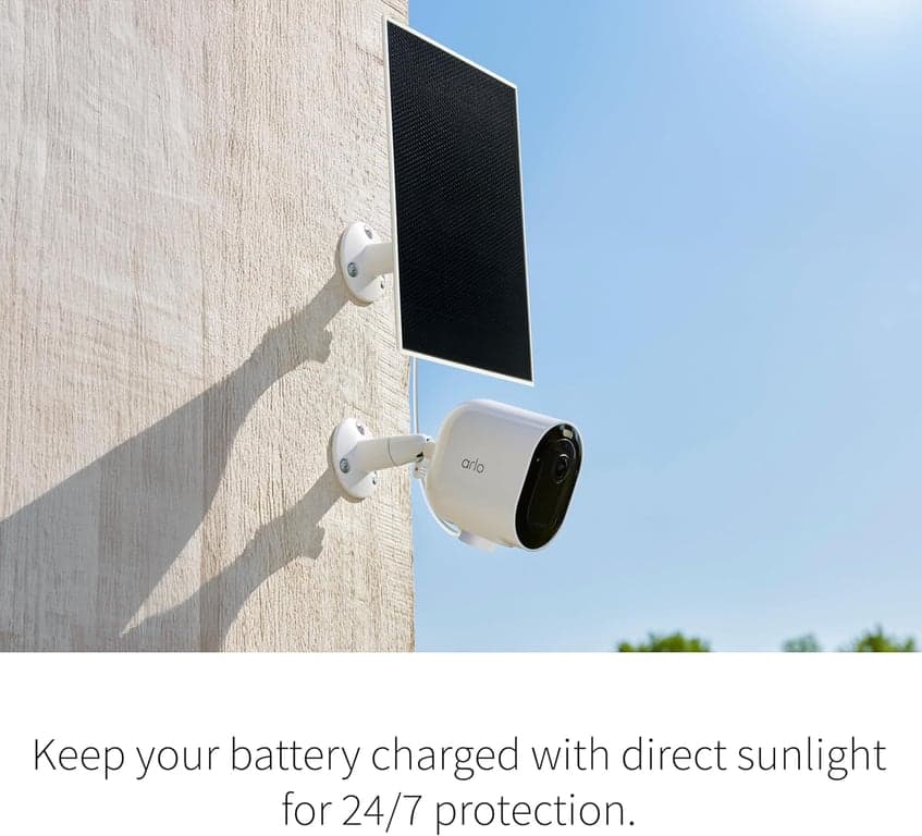 Cargador de panel solar Arlo (blanco), accesorio certificado por Arlo, resistente a la intemperie, fácil instalación (lanzado en 2025), funciona con: Essential Series, Go 2, Pro 3/4/5S/6/6 XL, Ultra Series, Wireless Floodlights - imagen 3