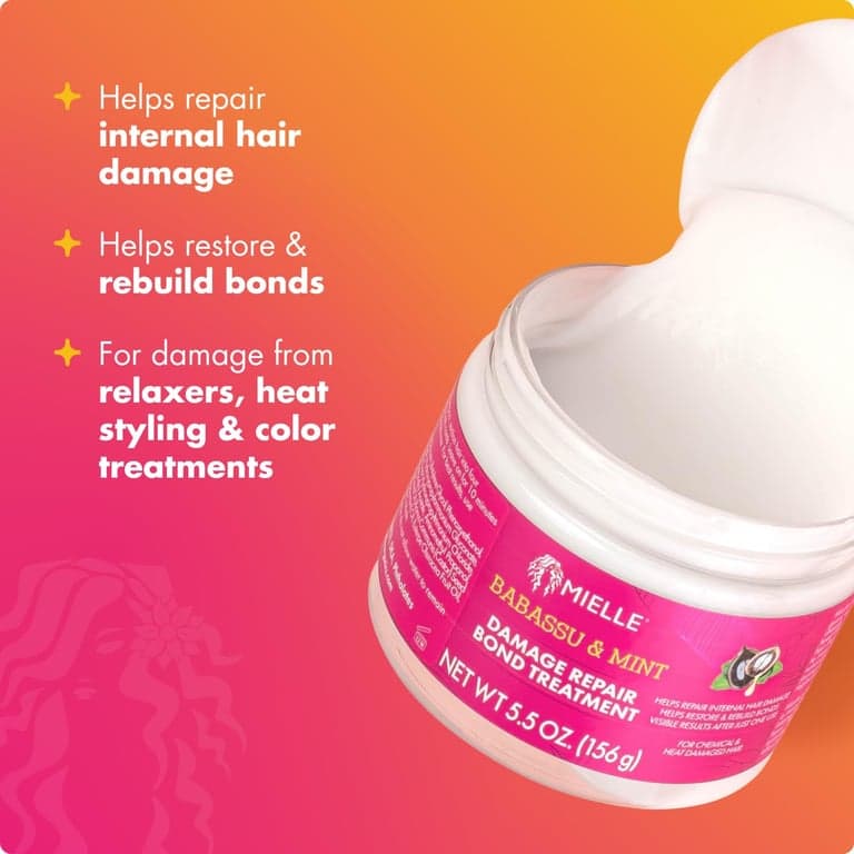 Mielle Organics Tratamiento Reparador de Enlaces Babassu & Menta para Cabello Dañado por Químicos y Calor, 5.5 Onzas - imagen 2