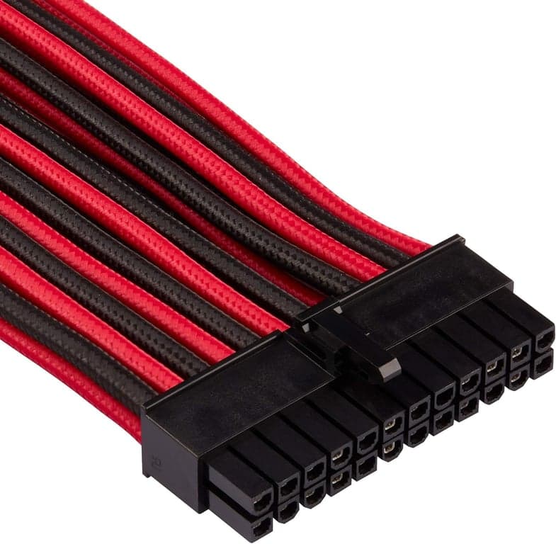 CORSAIR Kit de inicio de cables de PSU con revestimiento individual premium – Rojo/Negro, 2 años de garantía, para - imagen 2