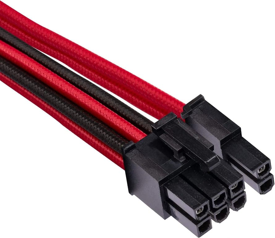 CORSAIR Kit de inicio de cables de PSU con revestimiento individual premium – Rojo/Negro, 2 años de garantía, para - imagen 6