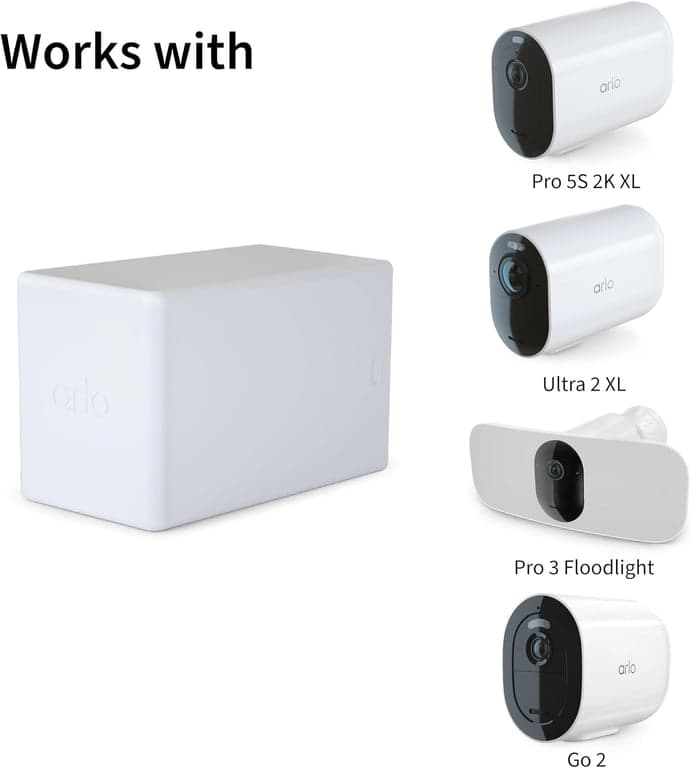 Batería recargable Arlo XL (blanca), accesorio certificado - Funciona con cámaras Pro 3/4/6/6 XL, Floodlight, Ultra 2/3, Pan Tilt Out, Essential Outdoor, Go 2 - vista alternativa