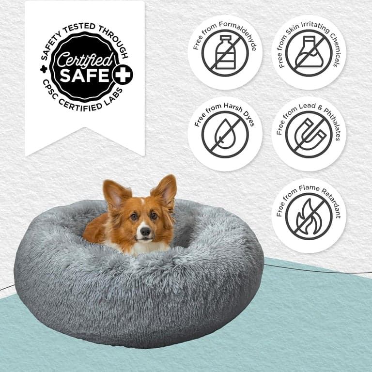 Best Friends by Sheri Original Calming Donut Dog Bed, Taupe, Mediana, 30" - imagen 5