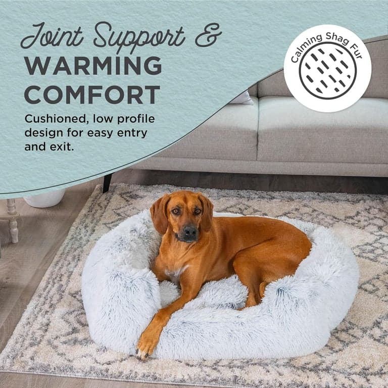 Cama para Perro Best Friends by Sheri Lounge, Pelo Sintético Shag, Frost, Grande 36" x 27" - vista alternativa