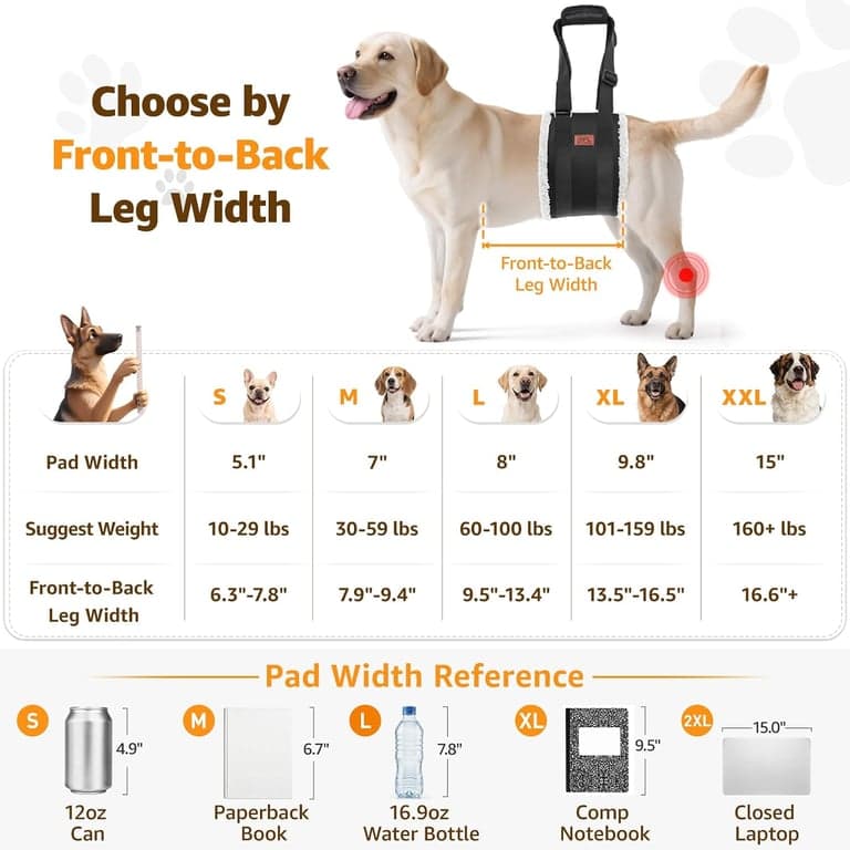 Arnés ajustable para perros grandes, soporte para patas traseras, ayuda para la movilidad de patas débiles - imagen 2