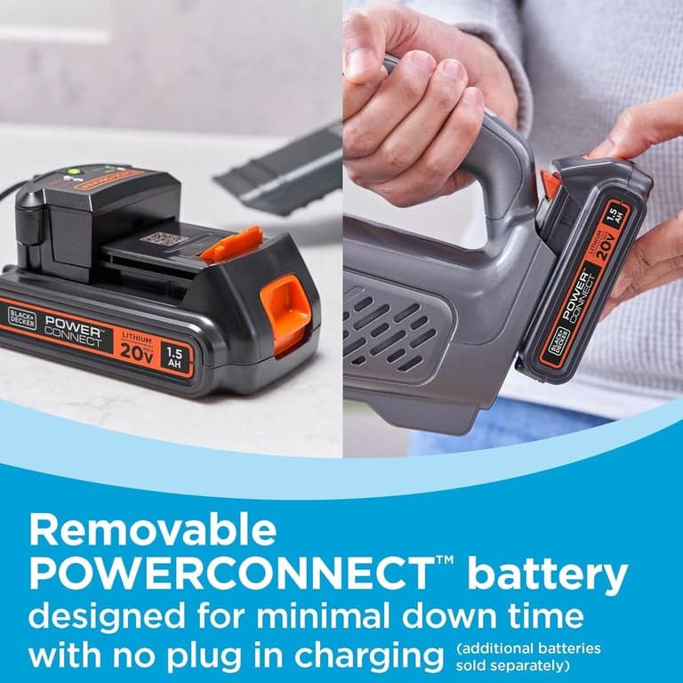 BLACK+DECKER 20V dustbuster Aspiradora pequeña de mano portátil inalámbrica para el hogar y el automóvil, incluye batería recargable (BCHV001C1) - imagen 2
